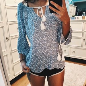 Blue & White Blouse | Love Stitch